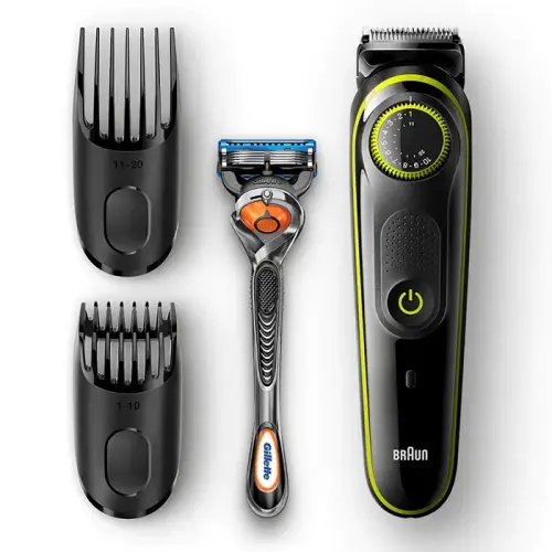 Braun BT 3041 Kablosuz Islak Kuru Saç Sakal Şekillendirici + Gillette Fusion5 ProGlide Hediye