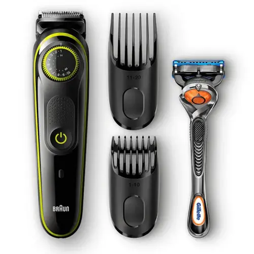 Braun BT 3041 Kablosuz Islak Kuru Saç Sakal Şekillendirici + Gillette Fusion5 ProGlide Hediye