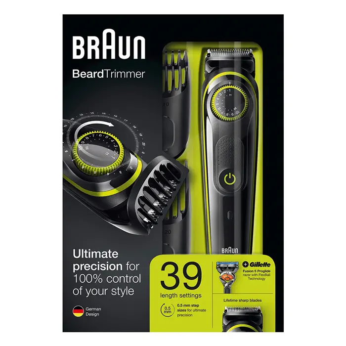 Braun BT 3041 Kablosuz Islak Kuru Saç Sakal Şekillendirici + Gillette Fusion5 ProGlide Hediye