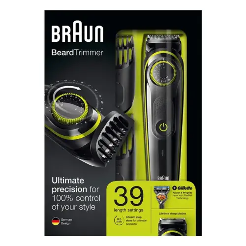 Braun BT 3041 Kablosuz Islak Kuru Saç Sakal Şekillendirici + Gillette Fusion5 ProGlide Hediye