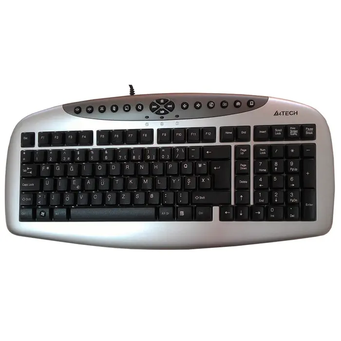 A4 Tech KB-21 Multimedya F TR USB Gümüş/Siyah Kablolu Klavye