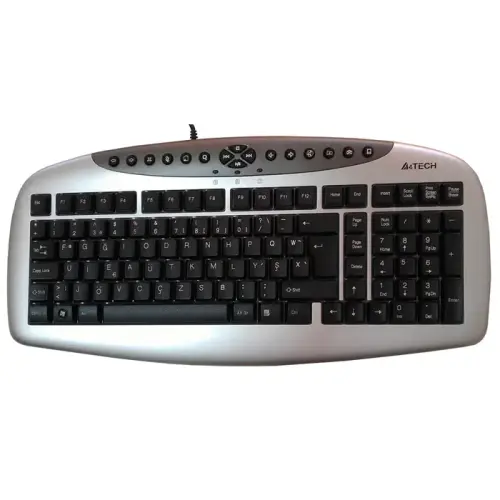 A4 Tech KB-21 Multimedya F TR USB Gümüş/Siyah Kablolu Klavye