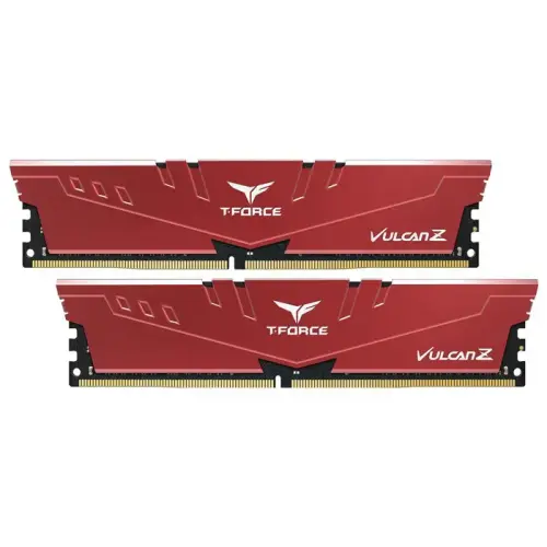 Team T-Force Vulcan Z Red 16GB (2x8GB) 3200MHz CL16 DDR4 Gaming Ram (TLZRD416G3200HC16CDC01)