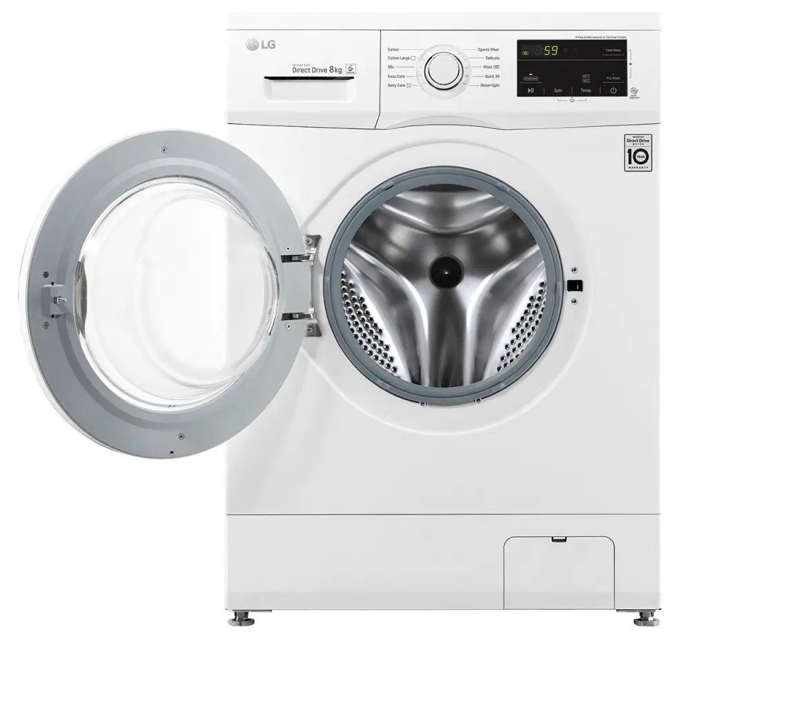 LG FH2J3TDNP0 A+++ 8 Kg 1200 Devir Beyaz Çamaşır Makinesi