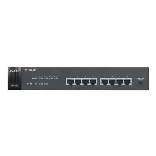 Zyxel ES1100-8P 8 Port 10/100Mbps Yönetilemez Switch