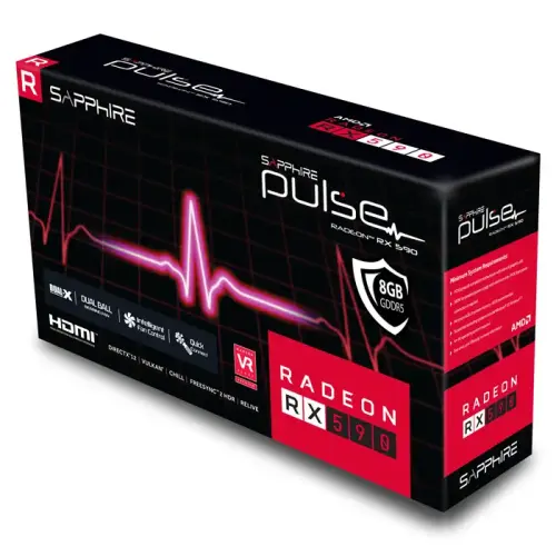 Sapphire Pulse RX 590 8G G5 AMD Radeon RX 590 8GB GDDR5 256Bit DX12 Gaming Ekran Kartı - 11289-06-20G