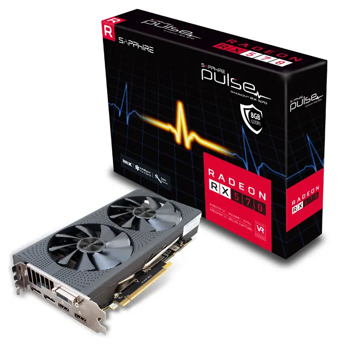 Sapphire Pulse RX 570 8G G5 AMD Radeon RX 570 8GB GDDR5 256Bit DX12 Gaming Ekran Kartı - 11266-66-20G