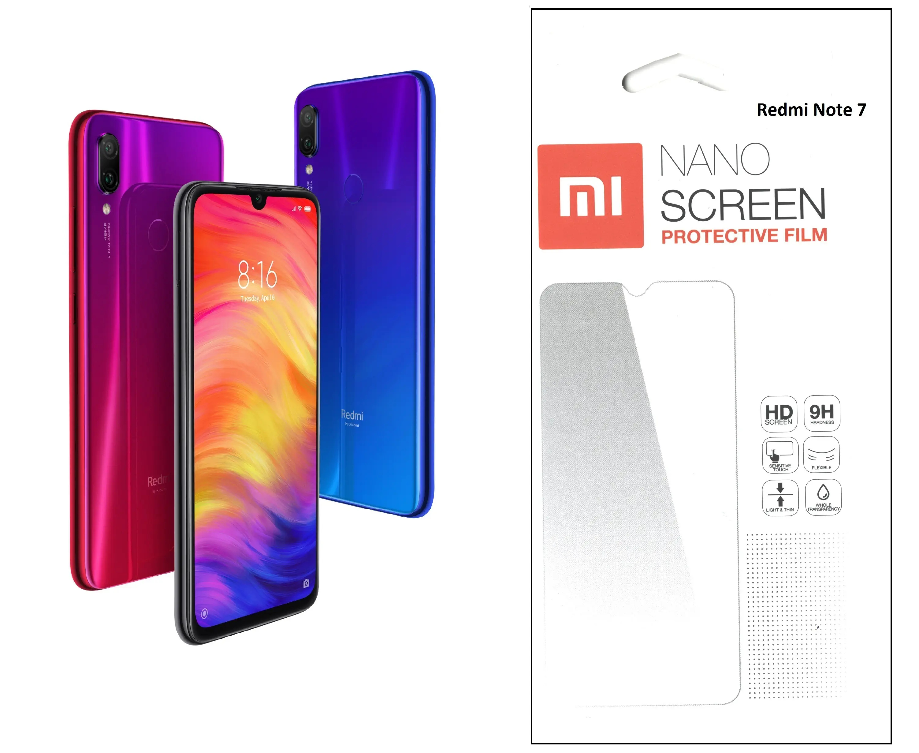Xiaomi Redmi Note 7 için Nano Kırılmaz Cam Ekran Koruyucu