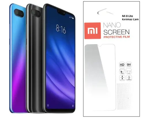 Xiaomi Mi 8 Lite için Nano Kırılmaz Cam Ekran Koruyucu