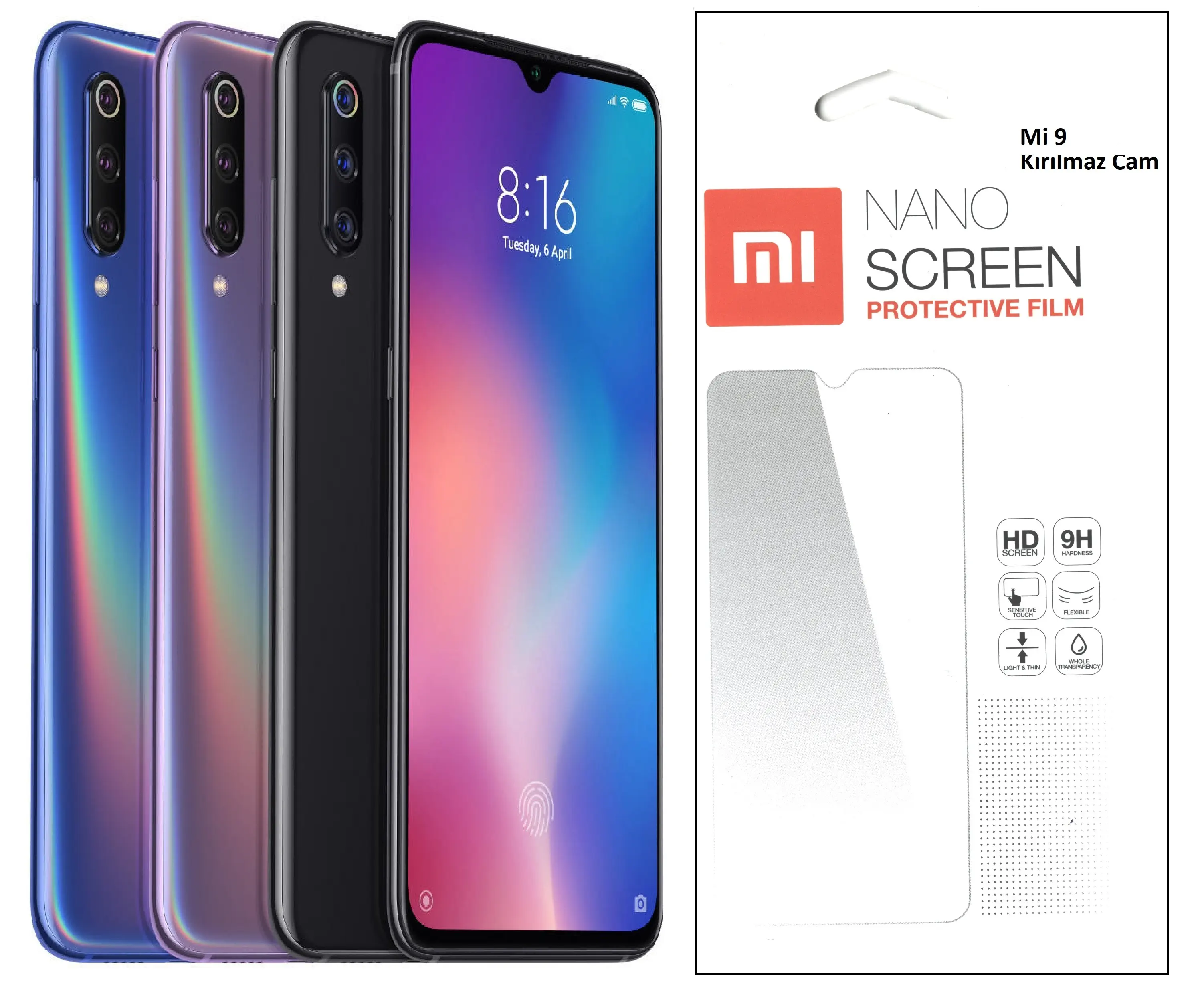 Xiaomi Mi 9 için Nano Kırılmaz Cam Ekran Koruyucu