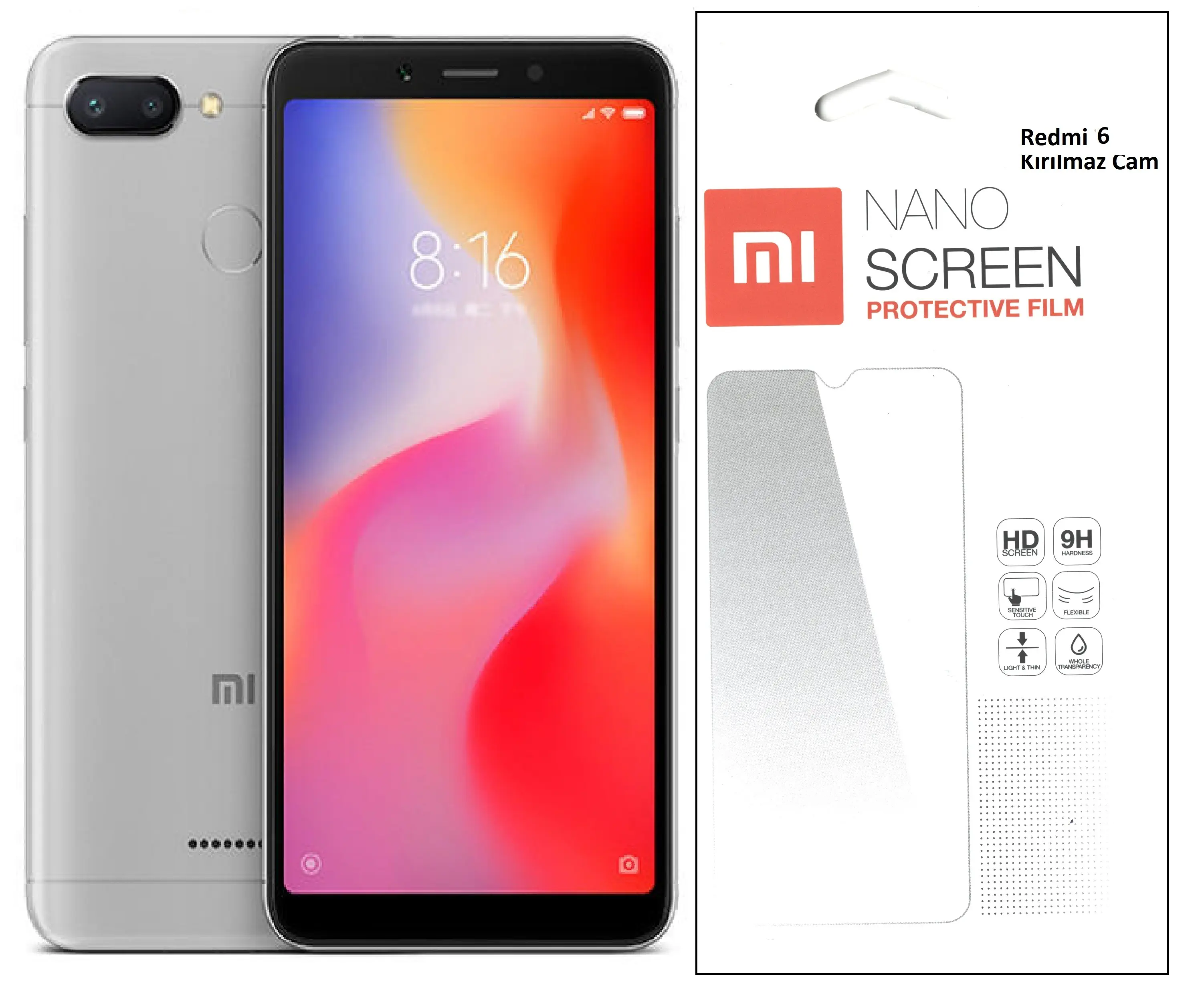 Xiaomi Redmi 6 İçin Nano Kırılmaz Cam Ekran Koruyucu