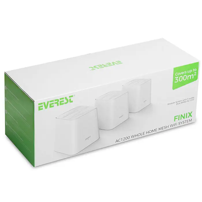 Everest Finix MW3-3P 2.4GHz/5GHz AC1200 IEEE802.3, IEEE802.3u 3`lü Mesh Kablosuz AC Router