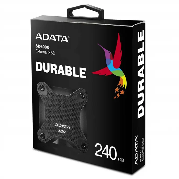Adata SD600Q ASD600Q-240GU31-CBK 2.5” 240GB 440/430MB/s USB 3.2 Siyah Taşınabilir SSD Disk