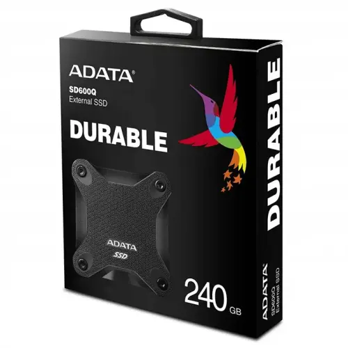 Adata SD600Q ASD600Q-240GU31-CBK 2.5” 240GB 440/430MB/s USB 3.2 Siyah Taşınabilir SSD Disk 