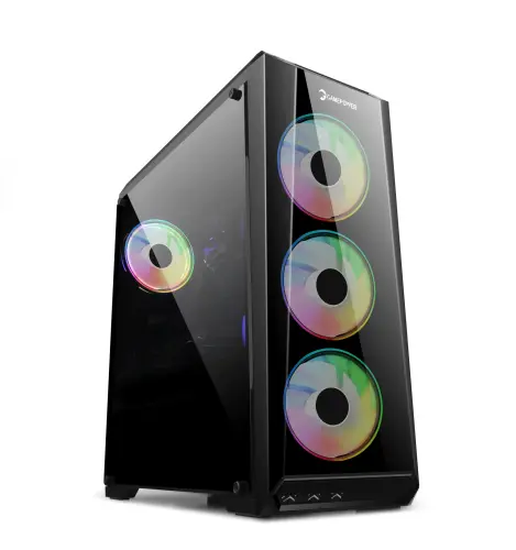 GamePower Crimson Guard 4x120mm ARGB Fan Gaming ATX Kasa RGB Kontrolcü ve Uzaktan Kumanda