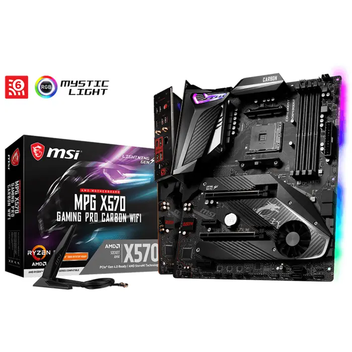 MSI Mpg X570 Gaming Pro Carbon Wi-Fi AMD X570 Soket AM4 DDR4 4400(OC)Mhz ATX Gaming(Oyuncu) Anakart