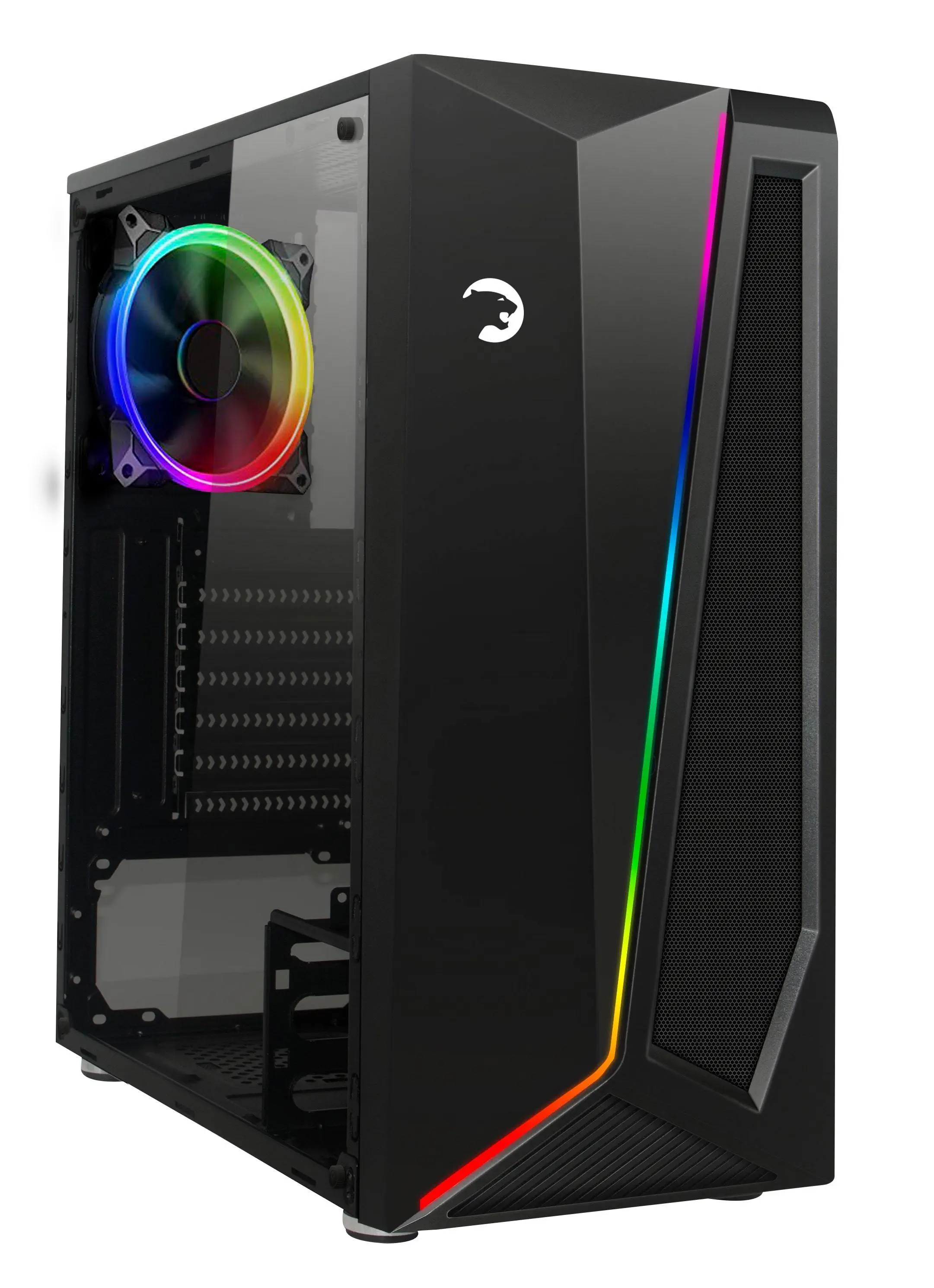 GamePower Dark Side 1x120mm ARGB Fan ARGB Led Bar Temperli Cam Gaming Mid ATX Kasa
