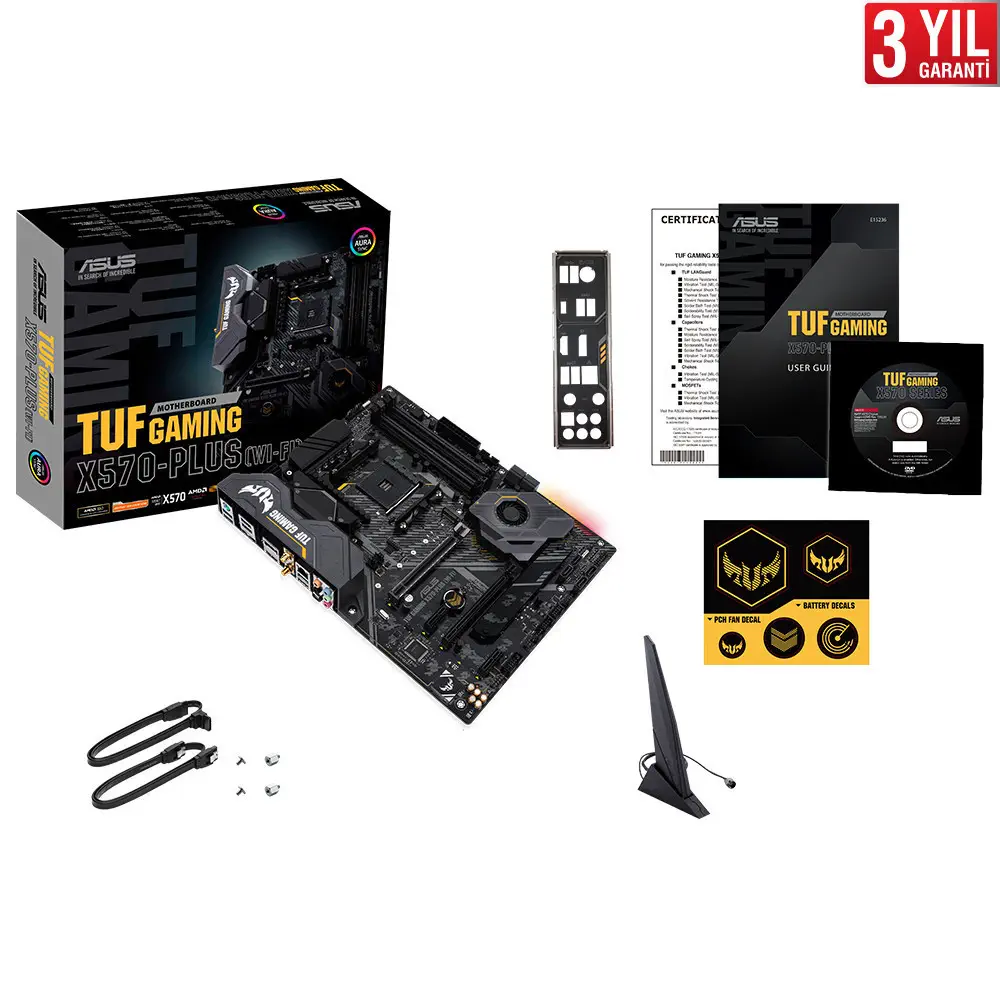 ASUS TUF Gaming X570-Plus (WI-FI) AMD X570 Soket AM4 DDR4 5100(OC)MHz ATX Gaming Anakart