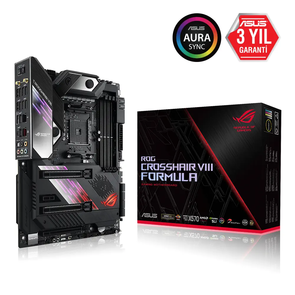 Asus ROG Crosshair VIII Formula AMD X570 Soket AM4 DDR4 4800(OC)Mhz ATX Gaming Anakart