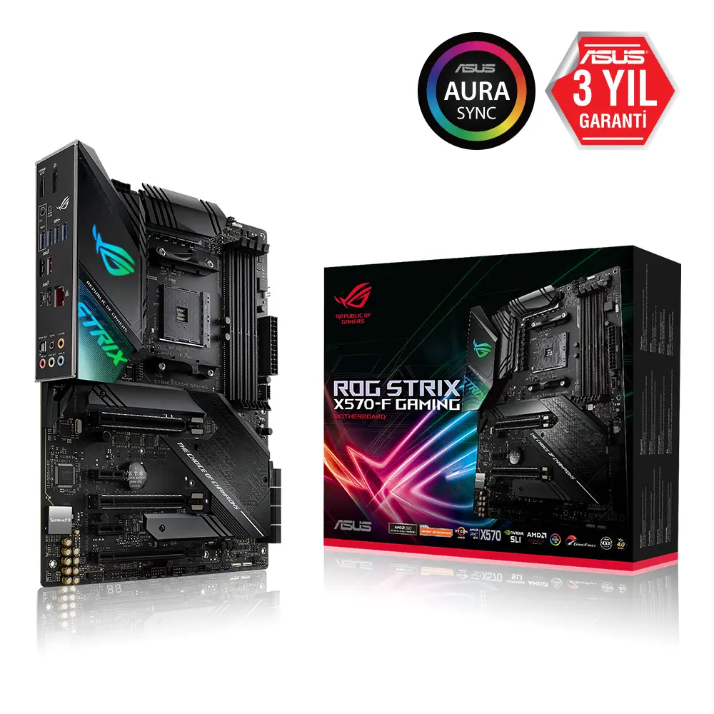Asus ROG Strix X570-F Gaming AMD X570 Soket AM4 DDR4 4400(OC)MHz ATX Gaming Anakart