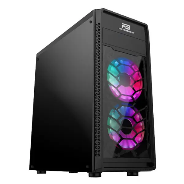 Power Boost VK-G2090C USB 3.0 Mesh Single Ring Rainbow Fan ATX Siyah Mid-Tower Kasa
