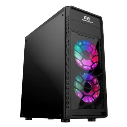 Power Boost VK-G2090C USB 3.0 Mesh Single Ring Rainbow Fan ATX Siyah Mid-Tower Kasa