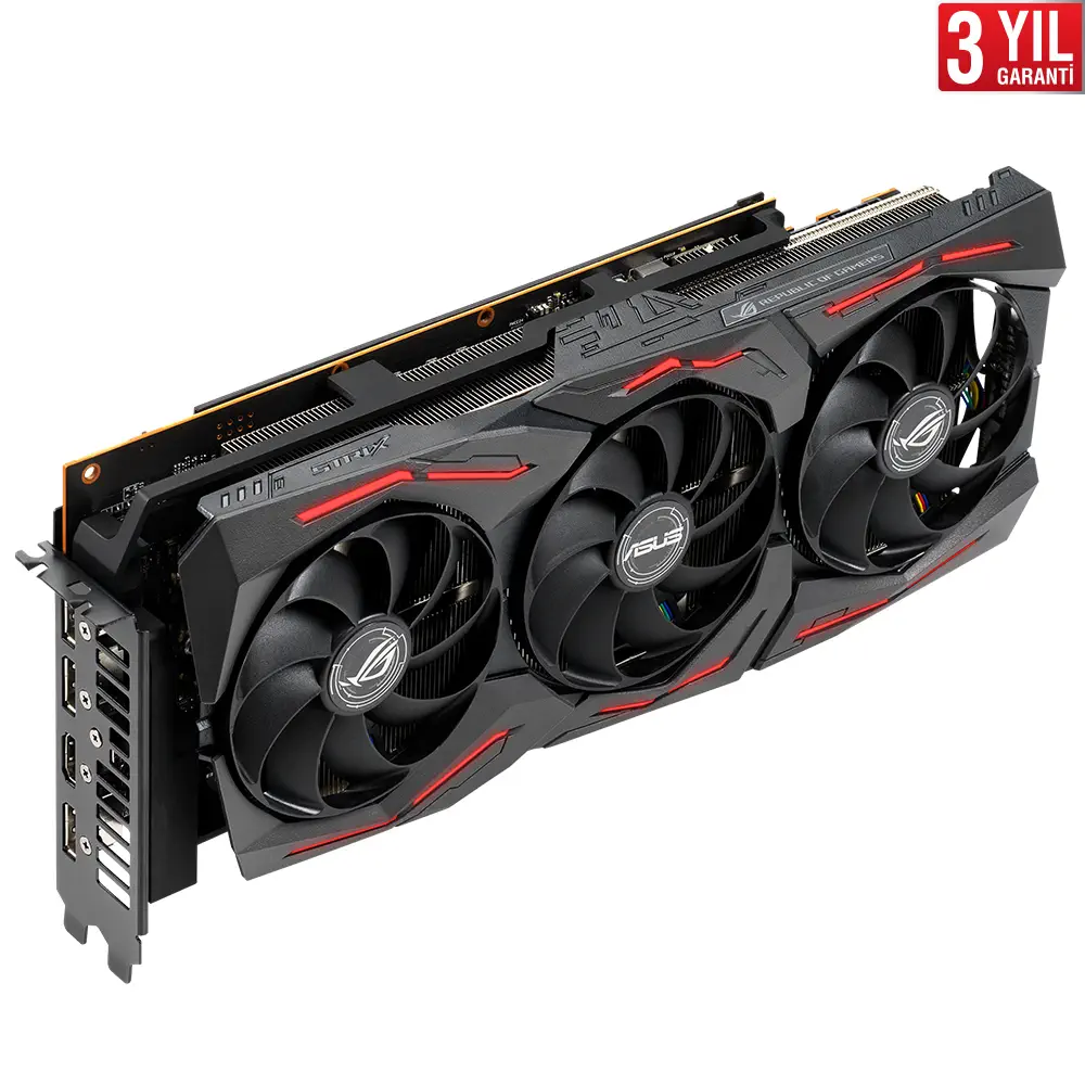 Asus ROG-Strix-RX5700XT-O8G-Gaming AMD Radeon RX 5700 XT 8GB GDDR6 256Bit DX12 Gaming Ekran Kartı