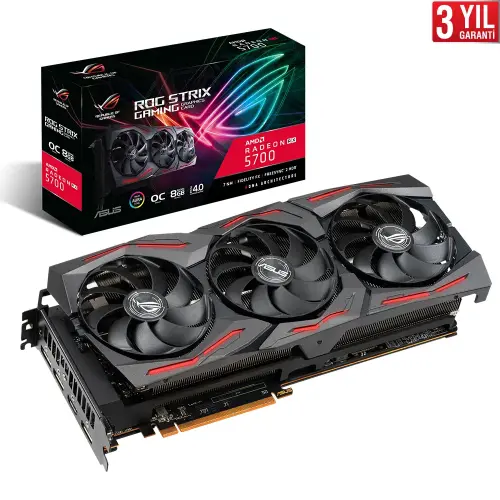 Asus ROG Strix RX 5700 AMD Radeon 8GB GDDR6 256Bit DX12 Gaming Ekran Kartı (ROG-STRIX-RX5700-O8G-Gaming)