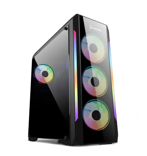GamePower Wraith 500W +80 Bronze Dahili PSU` lu 4x120mm ARGB Fan ARGB Led Bar Gaming ATX RGB Kontrolcüsü ve Uzaktan Kumanda Kasa