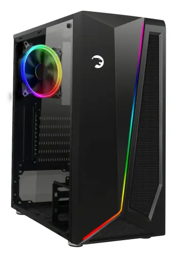GamePower Dark Side 500W +80 Bronze Dahili PSU` lu 1x120mm ARGB Fan ARGB Led Bar Temperli Cam Gaming Mid ATX 