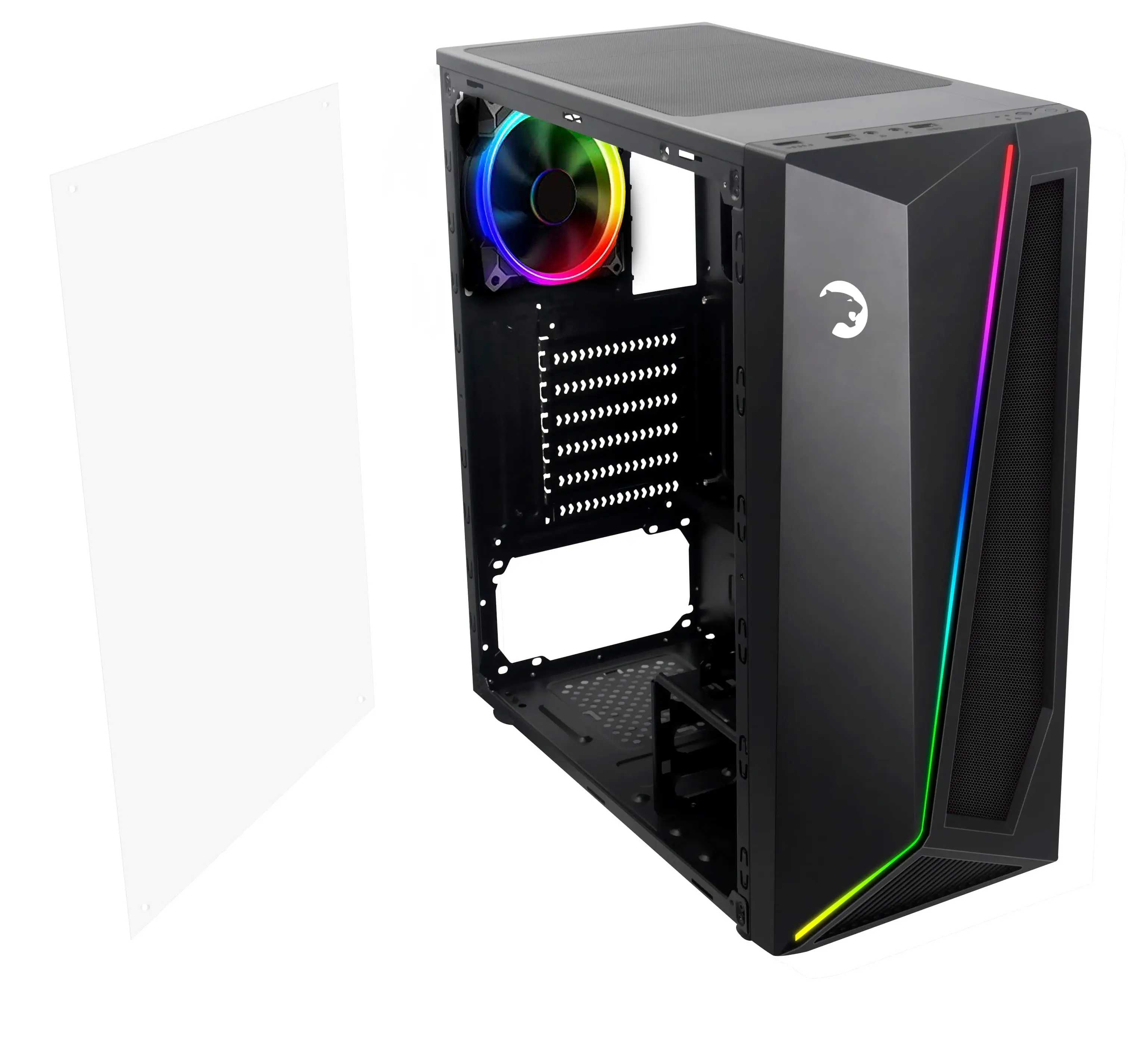 GamePower Dark Side 500W +80 Bronze Dahili PSU` lu 1x120mm ARGB Fan ARGB Led Bar Temperli Cam Gaming Mid ATX