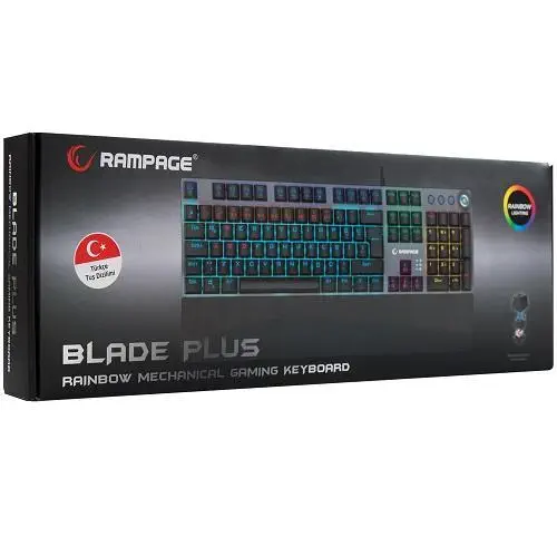 Rampage KB-R28 Blade Plus Blue Switch USB RGB Gaming (Oyuncu) Mekanik Klavye