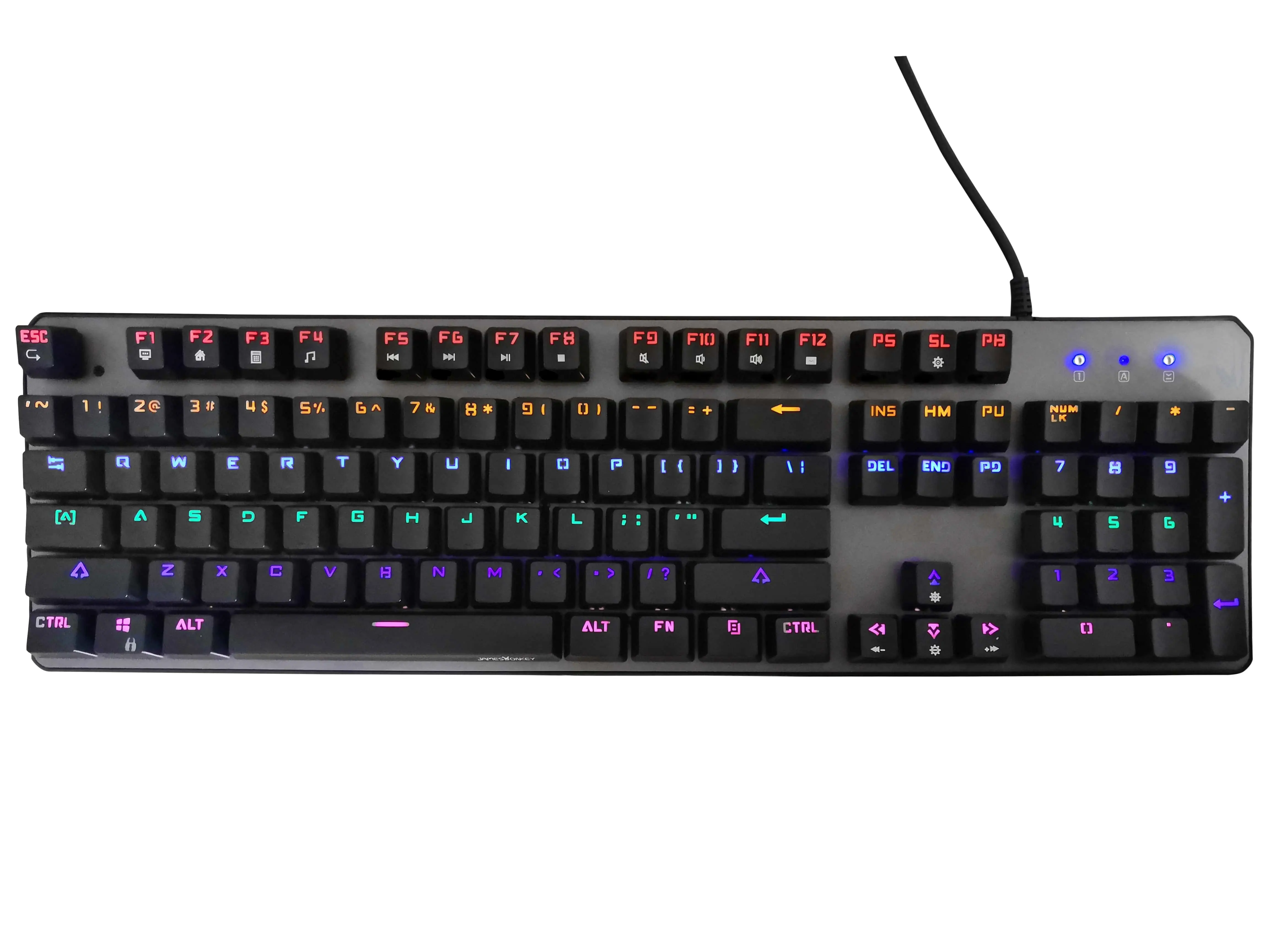 James Donkey 610S Rainbow Aydınlatmalı Black/Red Switch İng Q USB Gaming Mekanik Klavye