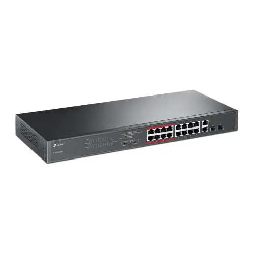 Tp-Link TL-SL1218MP 16 Port 10/100Mbps +2 Port Gigabit Yönetilemez PoE Switch