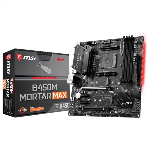 MSI B450M Mortar Max AMD B450 Soket AM4 DDR4 4133(OC)MHz mATX Gaming Anakart