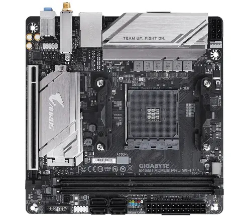 Gigabyte B450 I Aorus Pro Wi-Fi AMD B450 Soket AM4 DDR4 3600(OC)MHz Mini-ITX Gaming Anakart