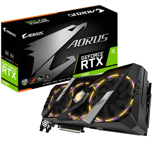 Gigabyte GV-N2080AORUS-8GC GeForce RTX 2080 8GB GDDR6 256Bit DX12 Gaming Ekran Kartı