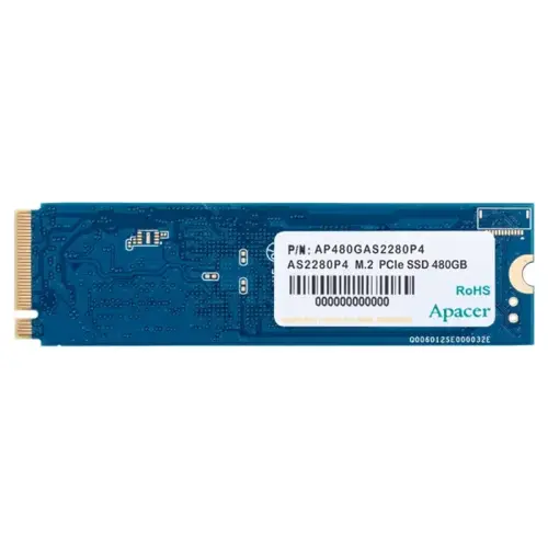 Apacer AS2280P4 480GB 2100/1500MB/s NVMe PCIe Gen3x4 M.2 SSD Disk (AP480GAS2280P4-1)