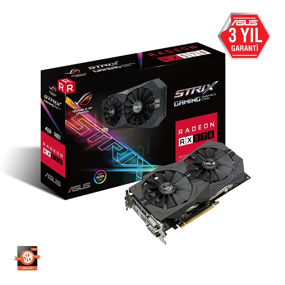 Asus ROG Strix Amd Radeon RX 570 4GB 256Bit GDDR5 Ekran Kartı (STRIX-RX570-4G-GAMING)