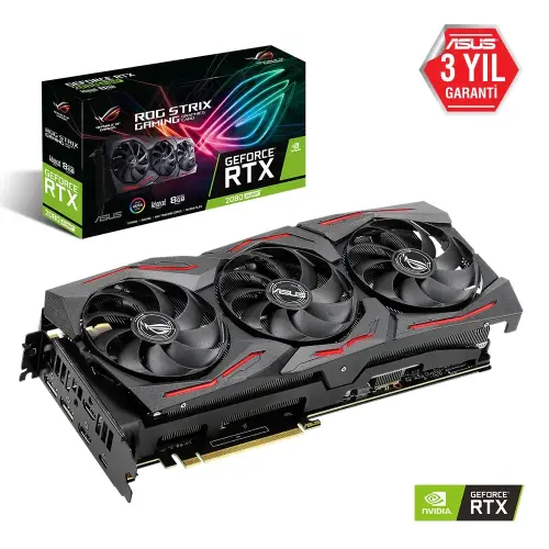 Asus ROG-Strix-RTX2080S-A8G-Gaming GeForce RTX 2080 Super 8GB GDDR6 256Bit DX12 Gaming Ekran Kartı