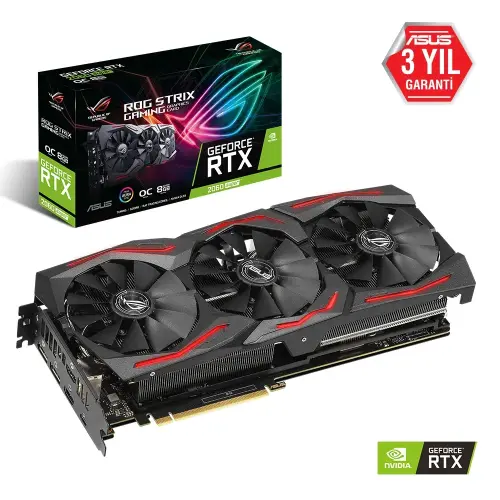 Asus ROG-Strix-RTX2060S-O8G-Gaming GeForce RTX 2060 Super 8GB GDDR6 256Bit DX12 Gaming Ekran Kartı