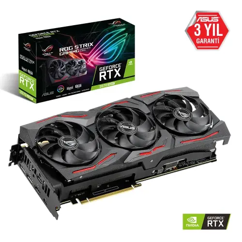 Asus Rog-Strix-RTX2070S-A8G-Gaming GeForce RTX 2070 Super 8GB GDDR6 256Bit DX12 Gaming Ekran Kartı