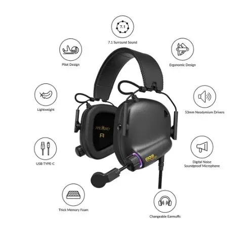 James Donkey 008 7.1 Surround RGB LED Aydınlatmalı Siyah Gaming Kulaklık