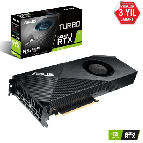 Asus Turbo-RTX2070-8G GeForce RTX 2070 8GB GDDR6 256Bit DX12 Gaming Ekran Kartı