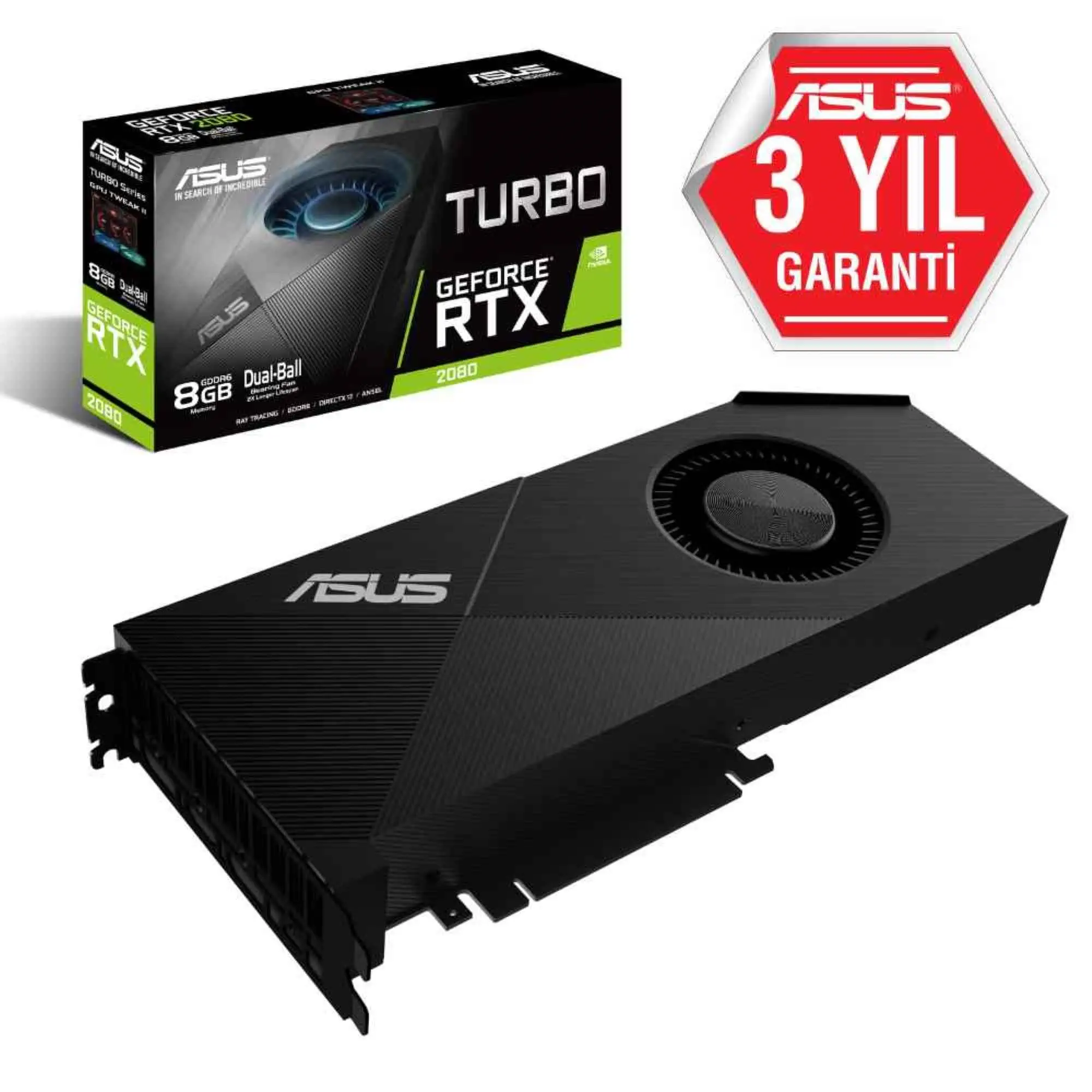 Asus Turbo-RTX2080-8G GeForce RTX 2080 8GB GDDR6 256Bit DX12 Gaming Ekran Kartı