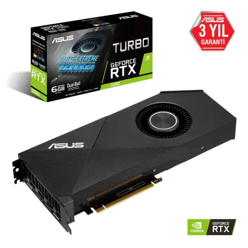 Asus Turbo-RTX2060-6G GeForce RTX 2060 6GB GDDR6 192Bit DX12 Gaming Ekran Kartı