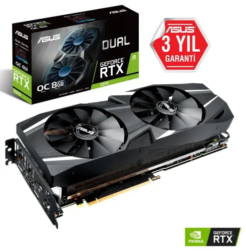 Asus Dual-RTX2070-O8G GeForce RTX 2070 8GB GDDR6 256Bit DX12 Gaming Ekran Kartı