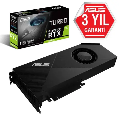 Asus Turbo-RTX2080TI-11G GeForce RTX 2080 Ti 11GB GDDR6 352Bit DX12 Gaming Ekran Kartı