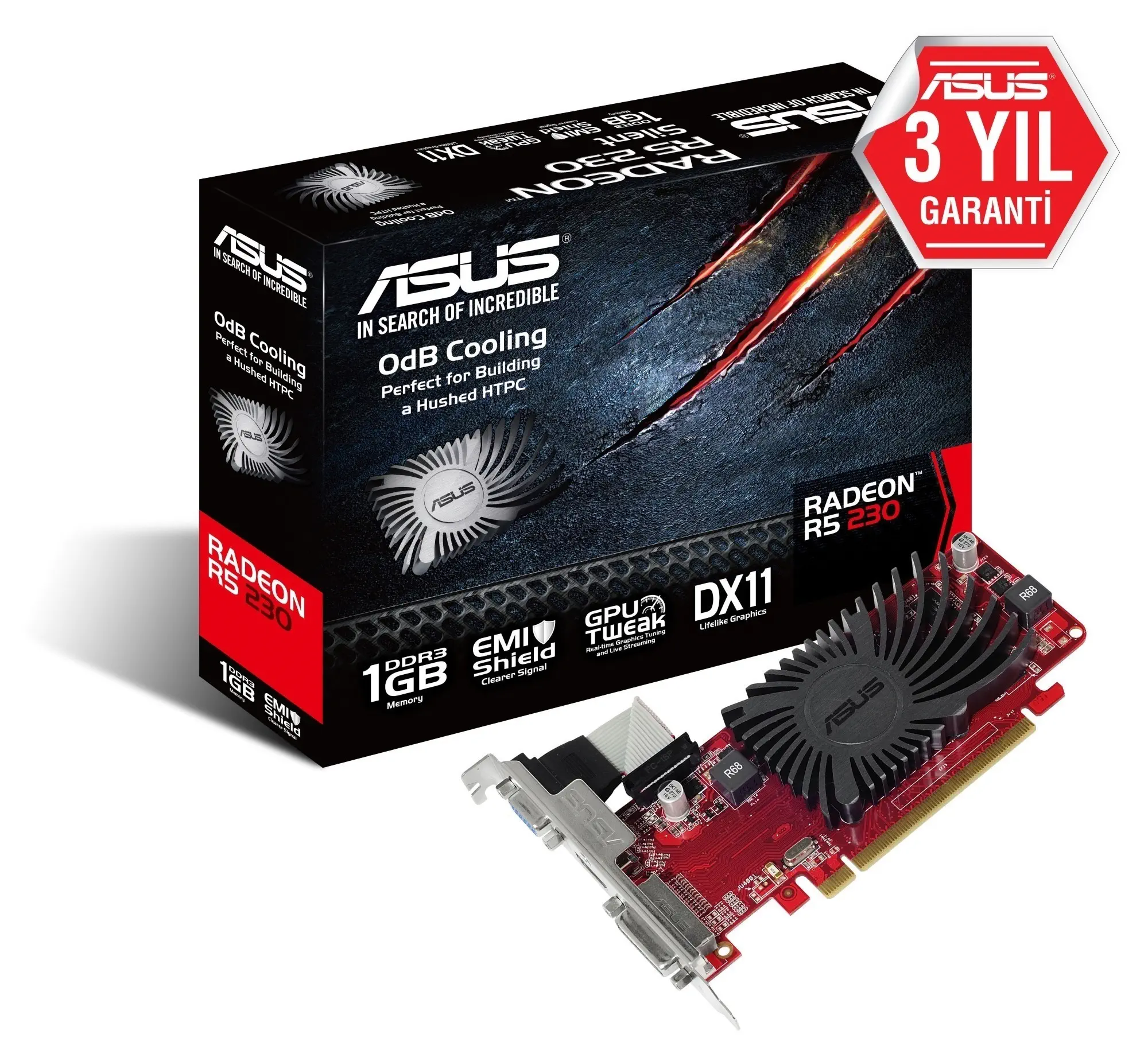 Asus R5230-SL-2GD3-L Radeon R5 230 2GB DDR3 64Bit DX11 Ekran Kartı