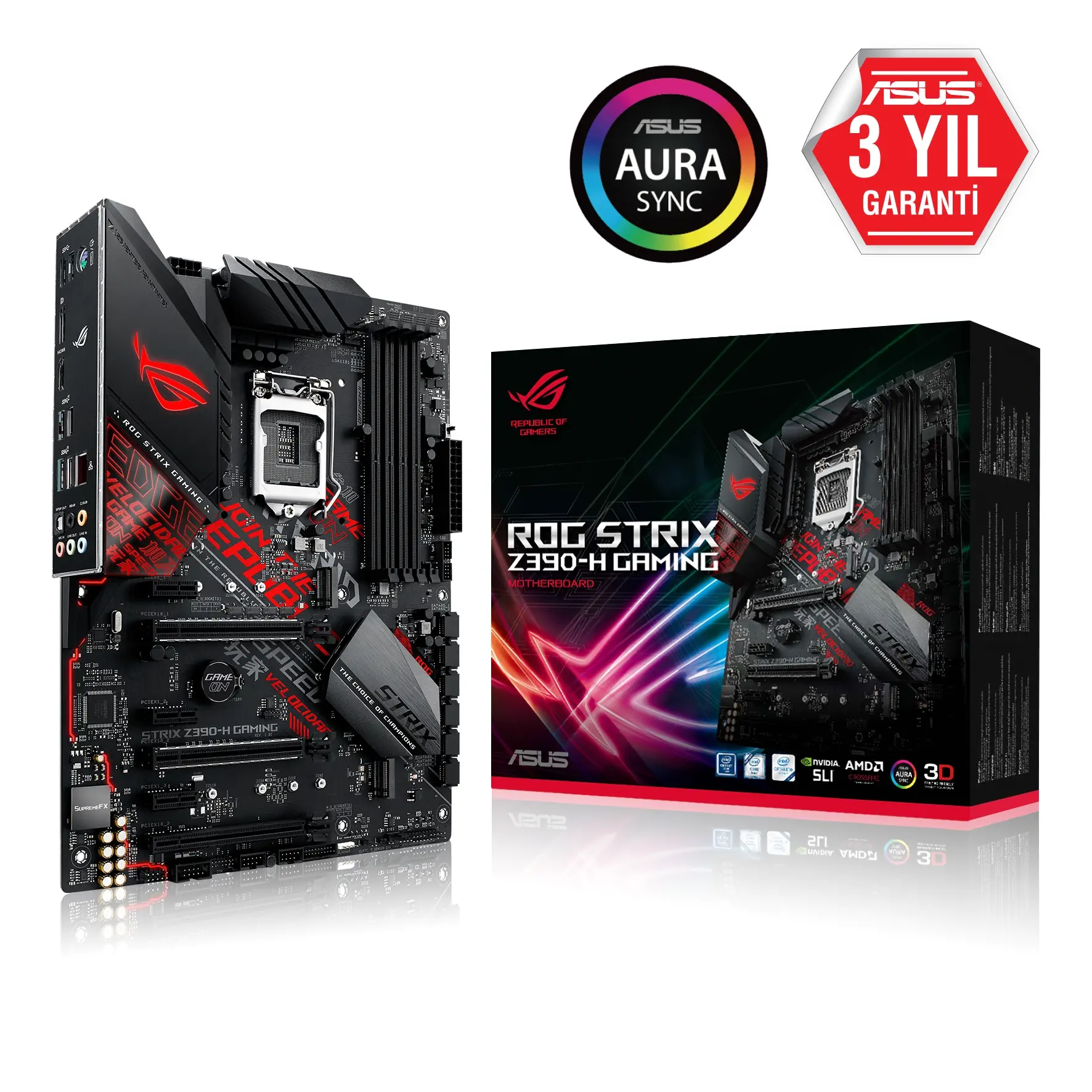 Asus Rog Strix Z390-H Gaming Intel Z390 Soket 1151 DDR4 4266(O.C.)MHz ATX Gaming (Oyuncu) Anakart